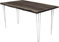 Обеденный стол Buro7 Грасхопер с обзолом 150x80x75 (дуб мореный/серебристый) - 