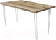Обеденный стол Buro7 Грасхопер с обзолом и сучками 150x80x75 (дуб беленый/белый) - 