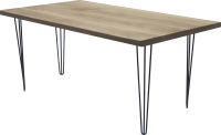 Обеденный стол Buro7 Грасхопер Классика 180x80x75 (дуб беленый/черный) - 