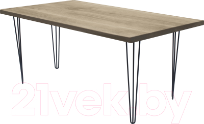 Обеденный стол Buro7 Грасхопер Классика 180x80x75 (дуб беленый/черный)