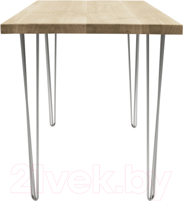 Обеденный стол Buro7 Грасхопер Классика 180x80x75 (дуб беленый/серебристый)