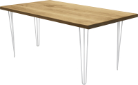 Обеденный стол Buro7 Грасхопер Классика 180x80x75 (дуб натуральный/белый) - 