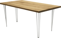 Обеденный стол Buro7 Грасхопер Классика 180x80x75 (дуб натуральный/серебристый) - 