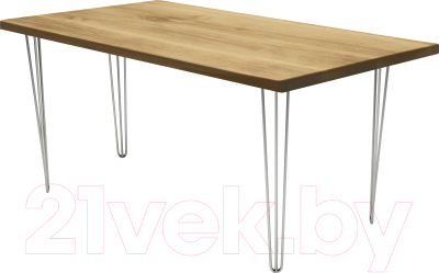 Обеденный стол Buro7 Грасхопер Классика 180x80x75 (дуб натуральный/серебристый)