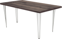 Обеденный стол Buro7 Грасхопер Классика 180x80x75 (дуб мореный/серебристый) - 
