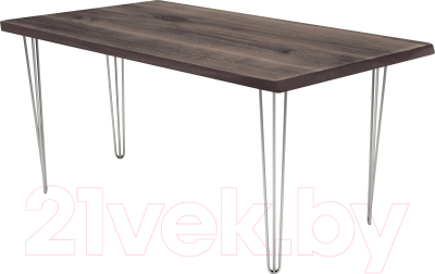 Обеденный стол Buro7 Грасхопер Классика 180x80x75 (дуб мореный/серебристый)