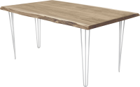 Обеденный стол Buro7 Грасхопер с обзолом 180x80x75 (дуб беленый/белый) - 
