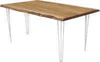 Обеденный стол Buro7 Грасхопер с обзолом 180x80x75 (дуб натуральный/белый) - 