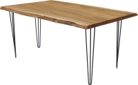 Обеденный стол Buro7 Грасхопер с обзолом 180x80x75 (дуб натуральный/черный) - 