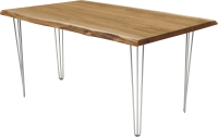 Обеденный стол Buro7 Грасхопер с обзолом 180x80x75 (дуб натуральный/серебристый) - 