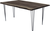 Обеденный стол Buro7 Грасхопер с обзолом 180x80x75 (дуб мореный/черный) - 