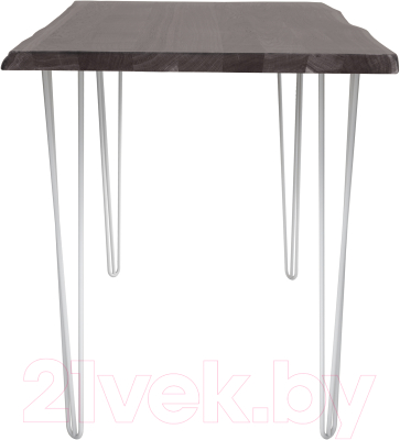 Обеденный стол Buro7 Грасхопер с обзолом 180x80x75 (дуб мореный/серебристый)