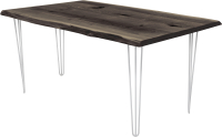 Обеденный стол Buro7 Грасхопер с обзолом и сучками 180x80x75 (дуб мореный/белый) - 