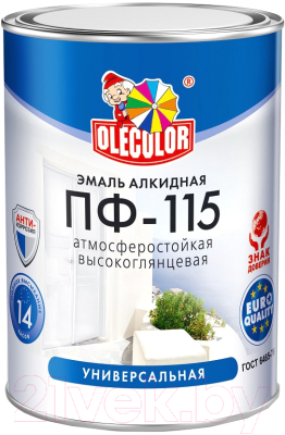 Эмаль Olecolor ПФ-115 (1.8кг, голубой)