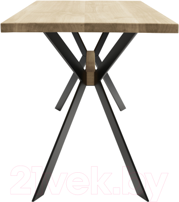Обеденный стол Buro7 Арно Классика 110x80x76 (дуб беленый/черный)