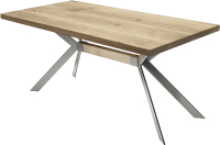 Обеденный стол Buro7 Арно Классика 110x80x76 (дуб беленый/серебристый) - 