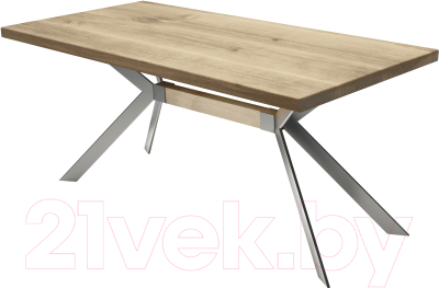 Обеденный стол Buro7 Арно Классика 110x80x76 (дуб беленый/серебристый)