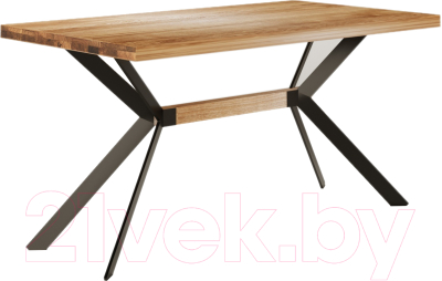 Обеденный стол Buro7 Арно Классика 110x80x76 (дуб натуральный/черный)