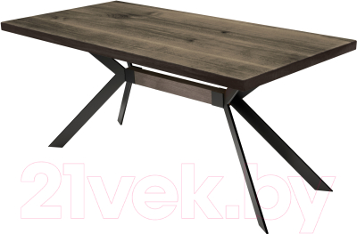 Обеденный стол Buro7 Арно Классика 110x80x76 (дуб мореный/черный)