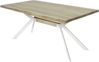 Обеденный стол Buro7 Арно С обзолом 110x80x76 (дуб беленый/белый) - 