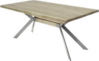 Обеденный стол Buro7 Арно С обзолом 110x80x76 (дуб беленый/серебристый) - 