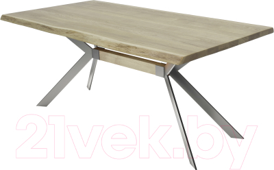 Обеденный стол Buro7 Арно С обзолом 110x80x76 (дуб беленый/серебристый)