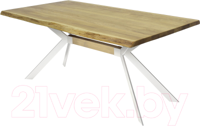 Обеденный стол Buro7 Арно С обзолом 110x80x76 (дуб натуральный/белый)