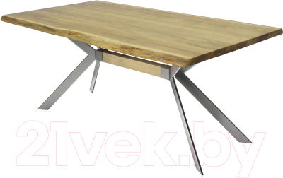 Обеденный стол Buro7 Арно с обзолом 110x80x76 (дуб натуральный/серебристый)