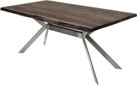 Обеденный стол Buro7 Арно С обзолом 110x80x76 (дуб мореный/серебристый) - 