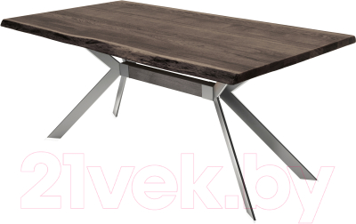 Обеденный стол Buro7 Арно С обзолом 110x80x76 (дуб мореный/серебристый)