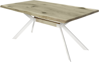 Обеденный стол Buro7 Арно С обзолом и сучками 110x80x76 (дуб беленый/белый) - 