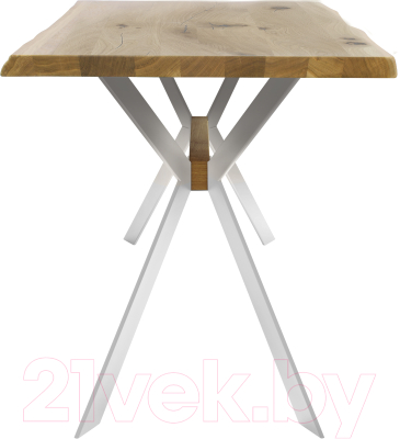 Обеденный стол Buro7 Арно С обзолом и сучками 110x80x76 (дуб натуральный/белый)