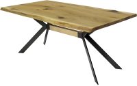 Обеденный стол Buro7 Арно С обзолом и сучками 110x80x76 (дуб натуральный/черный) - 