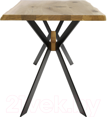 Обеденный стол Buro7 Арно С обзолом и сучками 110x80x76 (дуб натуральный/черный)