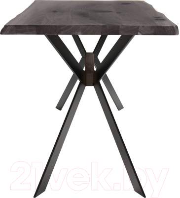 Обеденный стол Buro7 Арно С обзолом и сучками 110x80x76 (дуб мореный/черный)