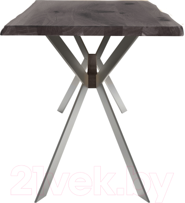 Обеденный стол Buro7 Арно С обзолом и сучками 110x80x76 (дуб мореный/серебристый)