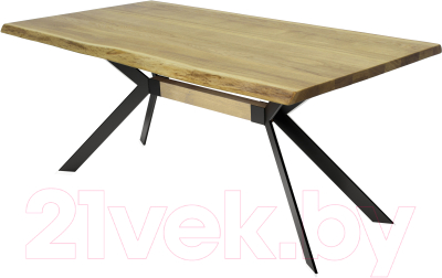 Обеденный стол Buro7 Арно С обзолом 120x80x76 (дуб натуральный/черный)