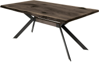 Обеденный стол Buro7 Арно С обзолом и сучками 120x80x76 (дуб мореный/черный) - 