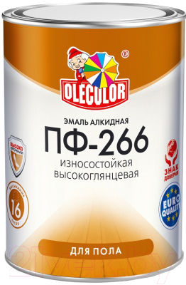 Эмаль Olecolor Для пола ПФ-266 (900г, желто-коричневый)