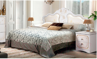 Двуспальная кровать Мебель-КМК 1600 Мелани 2 0434.6-02.1 (дуб молочный)
