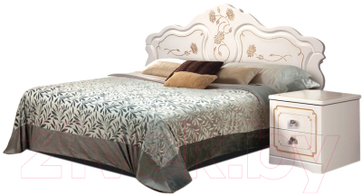 Двуспальная кровать Мебель-КМК 1600 Мелани 2 0434.6-02  (дуб молочный)