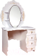 Туалетный столик с зеркалом Мебель-КМК Мелани 2 0434.10-02 (дуб молочный) - 