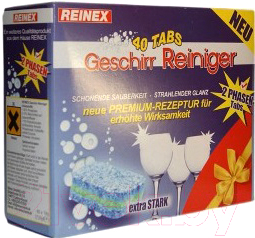 Таблетки для посудомоечных машин Reinex Geschirr-Reiniger UltraTabs: 2 в 1 (40шт)