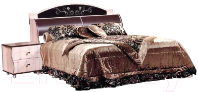 Двуспальная кровать Мебель-КМК Магия 1600 0363.7 (дуб шамони/орех шоколад)