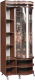 Шкаф с витриной Мебель-КМК П 0365.4 правый (орех шоколад/дуб светлый) - 