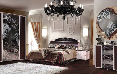 Полуторная кровать Мебель-КМК 1400 Магия 0400 (дуб шамони/орех шоколад)