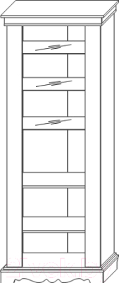 Шкаф с витриной Мебель-КМК 1Д Амелия 0435.11 правый (дуб молочный)