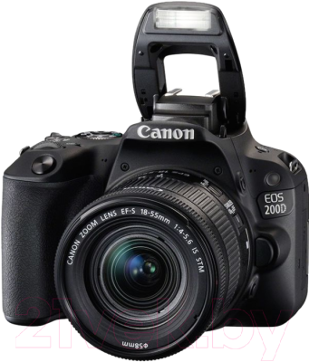 Зеркальный фотоаппарат Canon EOS 200D Kit 18-55mm DC III / 2250C014AA (черный)