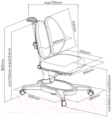 Кресло растущее Растущая мебель Smart DUO MC204 (розовый)