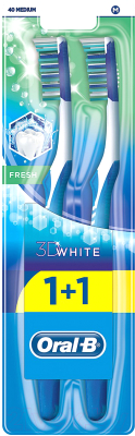 Набор зубных щеток Oral-B 3D White Свежесть 40 средняя (2шт)